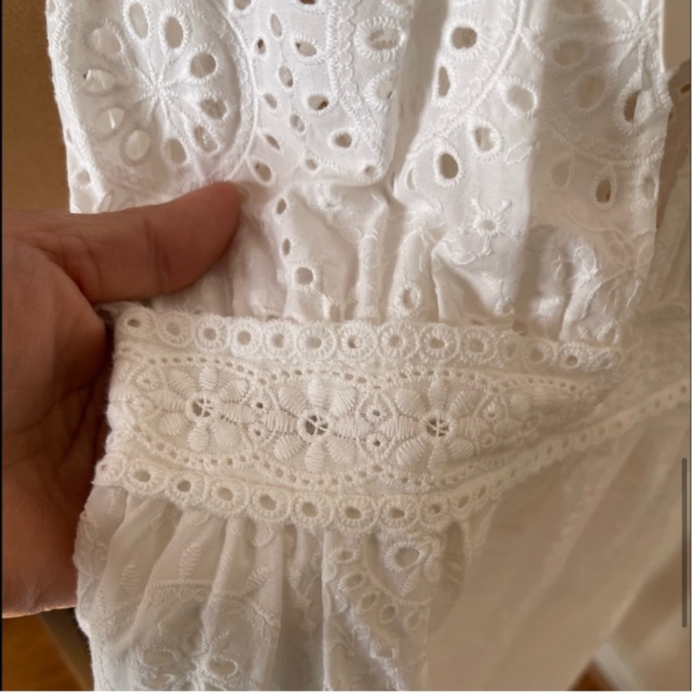 Zara NWT OPEN EMBROIDERED CROCHET DRESS, S, White - Picture 6 of 8